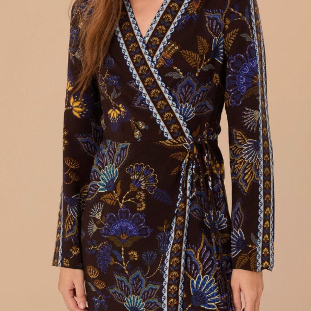 NWT FARM Rio Floral Wrap Mini Dress small